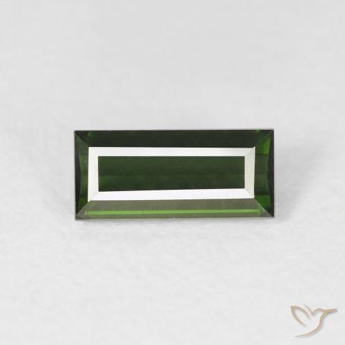 1.00ct 자연스러운 흙빛 녹색 전기석, 바게트, VVS