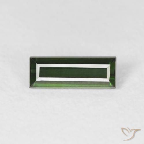 0.70ct 자연스러운 짙은 녹색 전기석, 바게트, VVS
