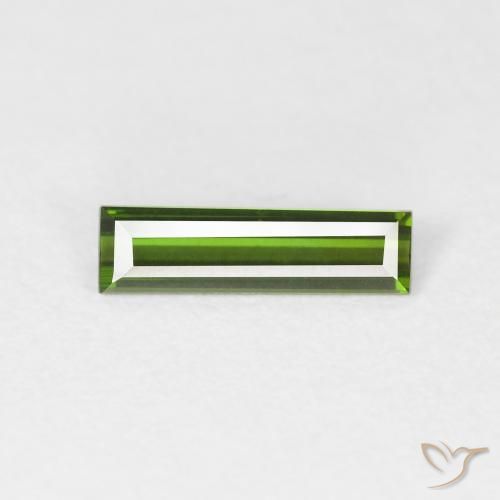 0.55ct 자연스러운 짙은 녹색 전기석, 바게트, VVS