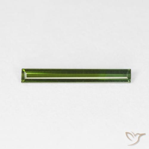 0.41ct 자연스러운 포레스트 그린 전기석, 바게트, VVS