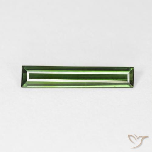 1.03ct 자연스러운 짙은 녹색 전기석, 바게트, VVS
