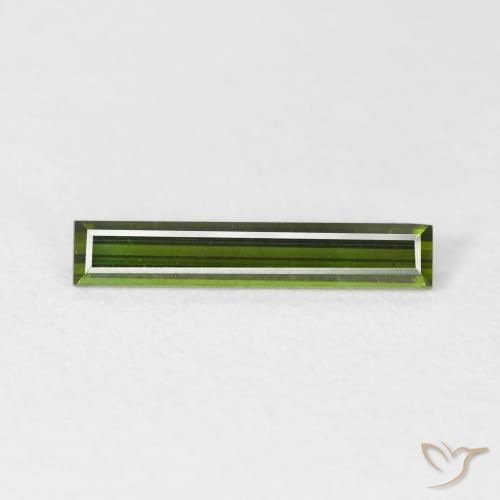 0.76ct 자연스러운 포레스트 그린 전기석, 바게트, VVS