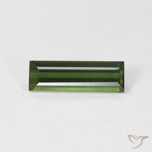 0.89ct 자연스러운 흙빛 녹색 전기석, 바게트, VS