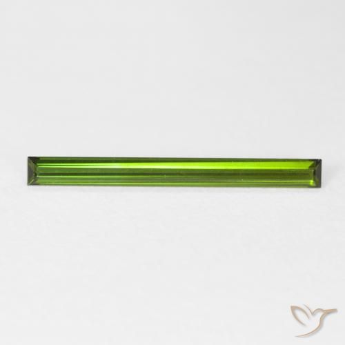 0.85ct 자연스러운 흙빛 녹색 전기석, 바게트, VVS