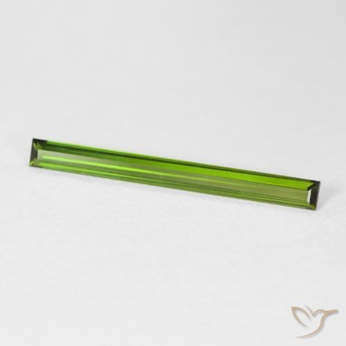 0.85캐럿 천연 흙빛 녹색 전기석, 바게트, VVS