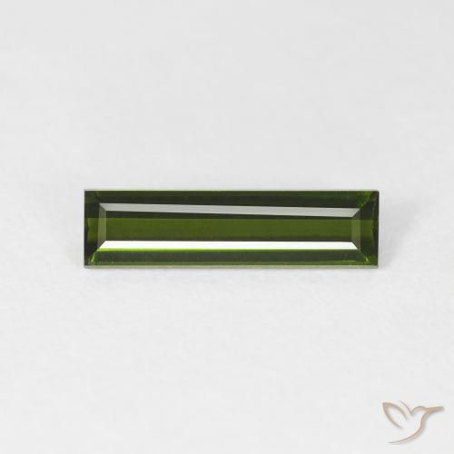0.94ct 자연스러운 흙빛 녹색 전기석, 바게트, VVS-VS