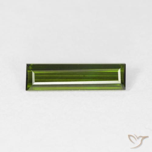 0.95ct 자연스러운 짙은 녹색 전기석, 바게트, VVS-VS