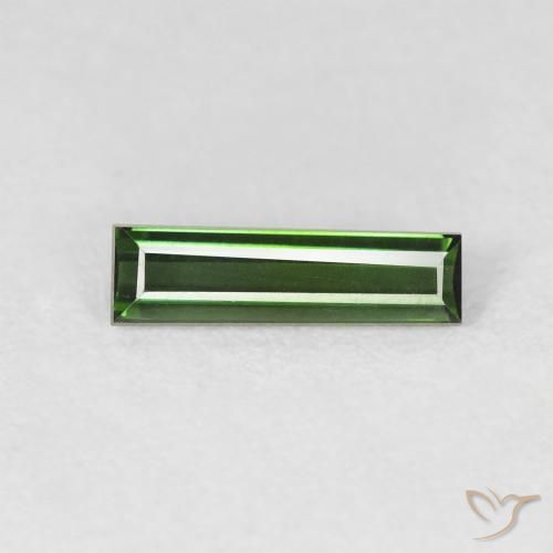 0.68ct 자연스러운 포레스트 그린 전기석, 바게트, VVS