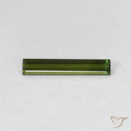 0.51ct 자연스러운 포레스트 그린 전기석, 바게트, VVS