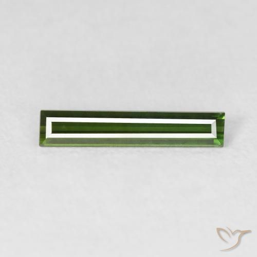 0.64ct 자연스러운 짙은 녹색 전기석, 바게트, VVS