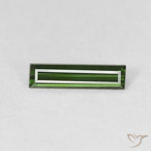 0.65ct 자연스러운 포레스트 그린 전기석, 바게트, VVS