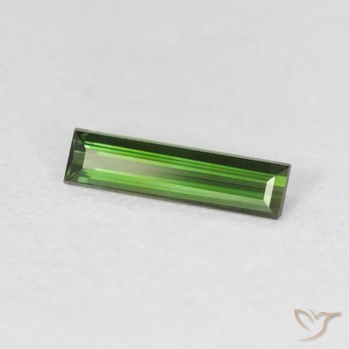 0.65캐럿 천연 포레스트 그린 전기석, 바게트, VVS