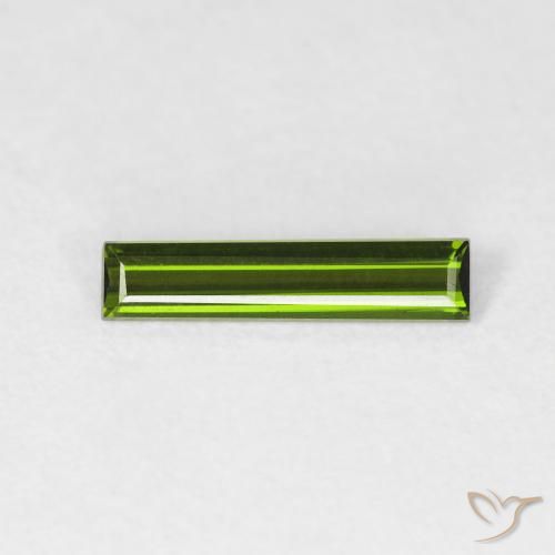 0.50ct 자연스러운 짙은 녹색 전기석, 바게트, VVS