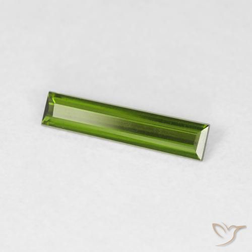 0.50캐럿 천연 짙은 녹색 전기석, 바게트, VVS