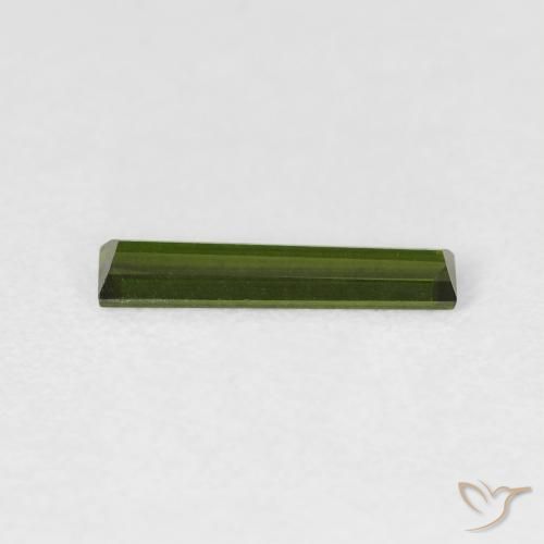0.50캐럿 천연 짙은 녹색 전기석, 바게트, VVS
