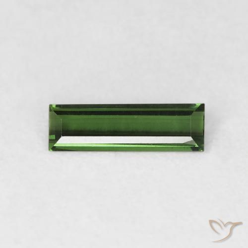 0.43ct 자연스러운 포레스트 그린 전기석, 바게트, VVS