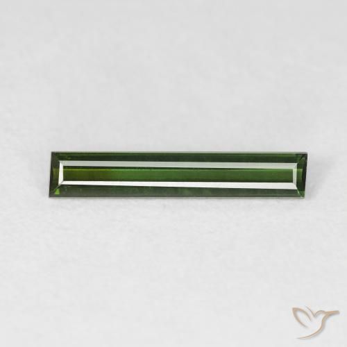 0.71ct 자연스러운 포레스트 그린 전기석, 바게트, VVS