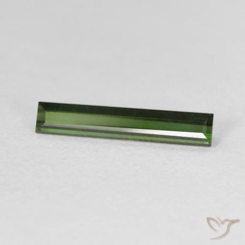 0.95캐럿 천연 포레스트 그린 전기석, 바게트, VVS