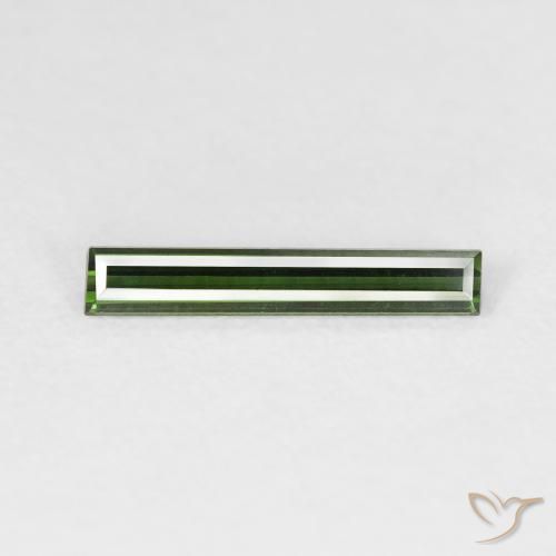 0.52ct 자연스러운 딥그린 전기석, 바게트, VVS