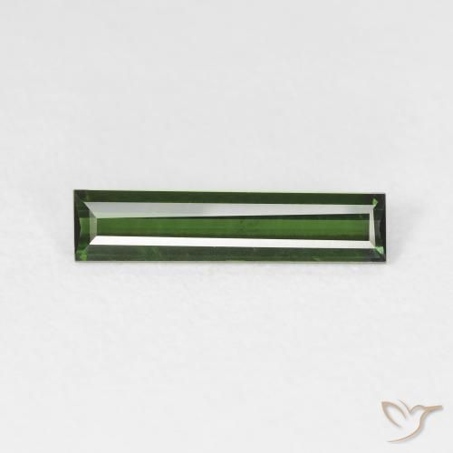 0.89ct 자연스러운 포레스트 그린 전기석, 바게트, VVS