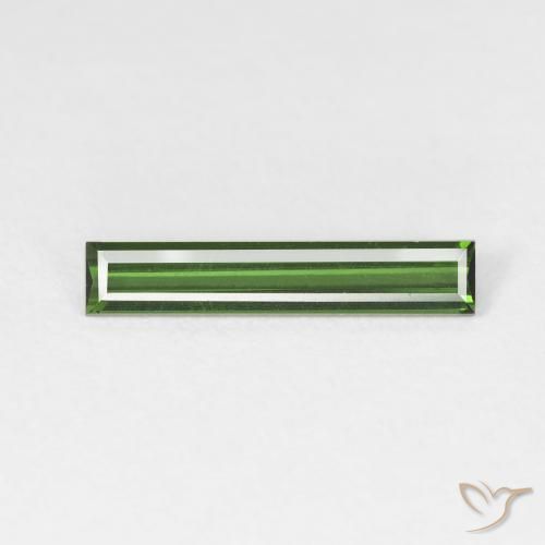 0.97ct 자연스러운 흙빛 녹색 전기석, 바게트, VVS