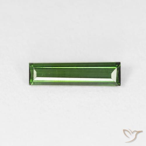 0.63ct 자연스러운 Medium Dark-Green 전기석, 바게트, VS