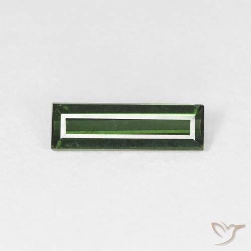 0.75ct 자연스러운 Medium Dark-Green 전기석, 바게트, VS