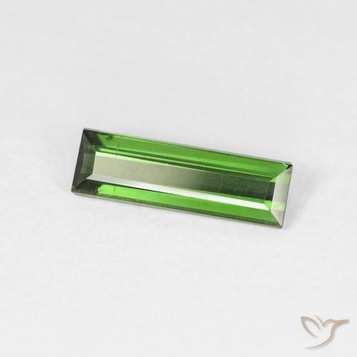 0.75캐럿 천연 Medium Dark-Green 전기석, 바게트, VS