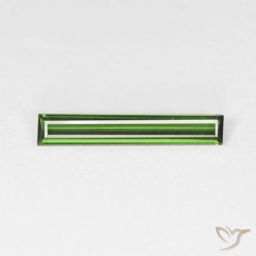 0.83ct 자연스러운 포레스트 그린 전기석, 바게트, VS