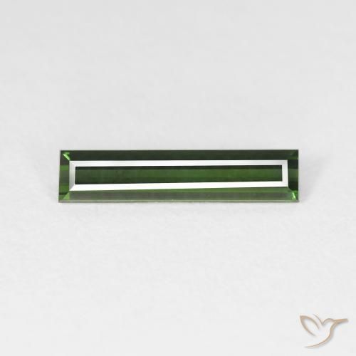 1.17ct 자연스러운 Medium Dark-Green 전기석, 바게트, VS