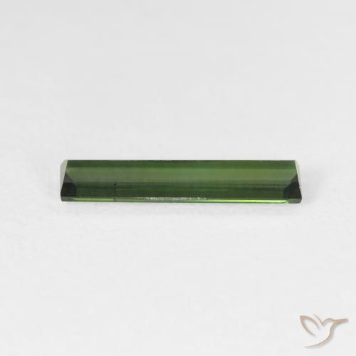 1.17캐럿 천연 Medium Dark-Green 전기석, 바게트, VS