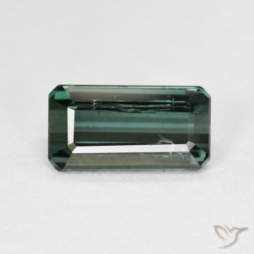 3.02ct 자연스러운 짙은 녹색 전기석, 에메랄드 컷, VS-SI