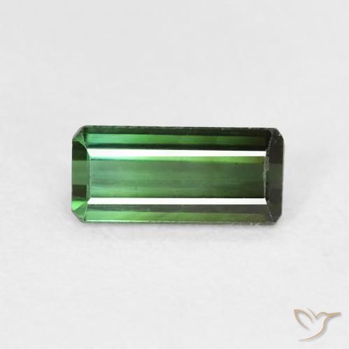 0.86ct 자연스러운 녹색 전기석, 에메랄드 컷, VS