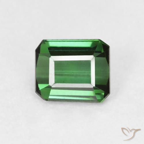 0.67ct 자연스러운 녹색 전기석, 에메랄드 컷, VS