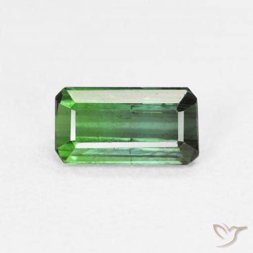 0.80ct 자연스러운 미디엄 그린 전기석, 에메랄드 컷, VS-SI