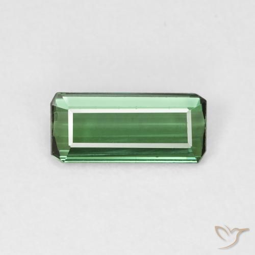 1.00ct 자연스러운 녹색 전기석, 에메랄드 컷, VS