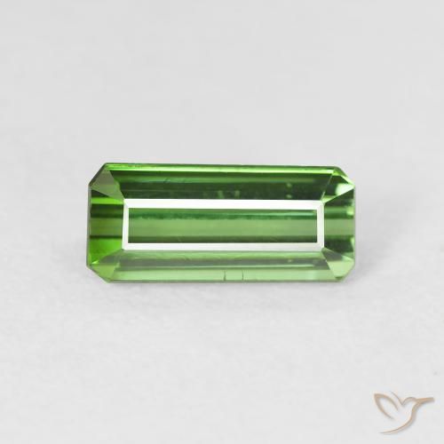 1.29ct 자연스러운 미디엄 그린 전기석, 에메랄드 컷, VVS