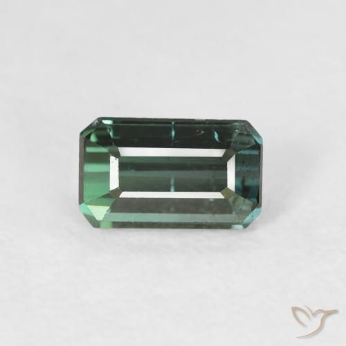 0.66ct 자연스러운 여러 가지 빛깔의 녹색 전기석, 에메랄드 컷, VS-SI