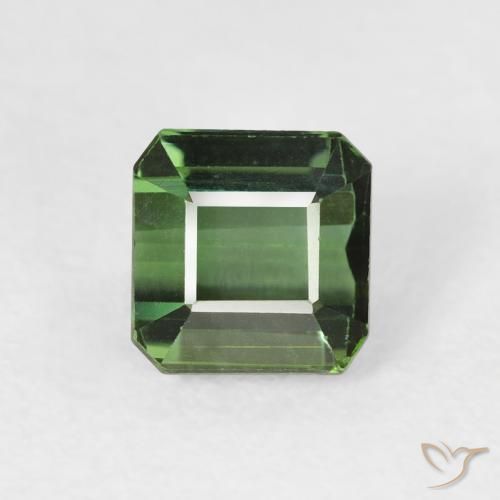 1.42ct 자연스러운 포레스트 그린 전기석, 에메랄드 컷, VVS