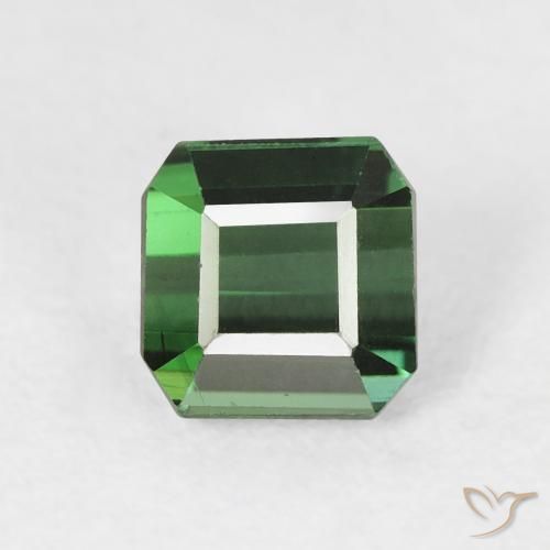 1.03ct 자연스러운 짙은 녹색 전기석, 에메랄드 컷, VVS