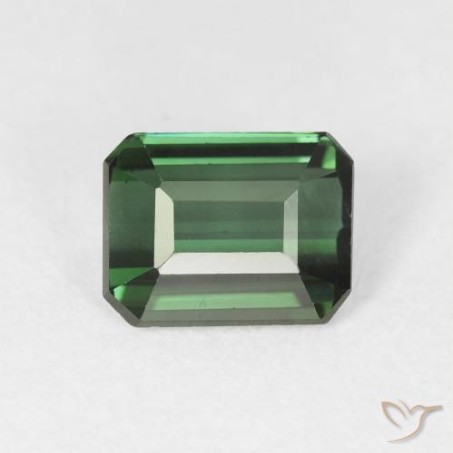 1.51ct 자연스러운 갈색을 띤 녹색 전기석, 에메랄드 컷, VVS-VS
