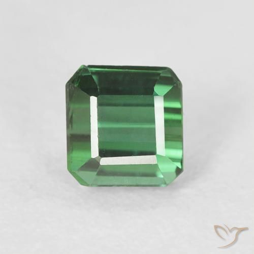 0.57ct 자연스러운 녹색 전기석, 에메랄드 컷, VS