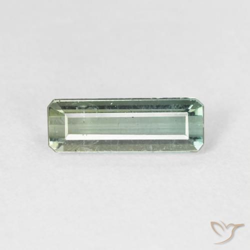 1.34ct 자연스러운 옅은 숲 녹색 전기석, 에메랄드 컷, VS