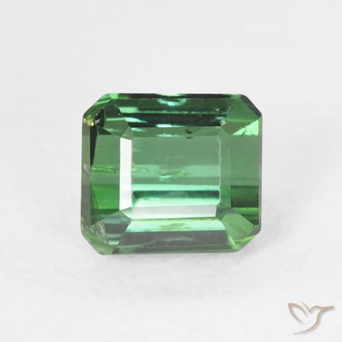 0.92ct 자연스러운 파인 그린 전기석, 에메랄드 컷, VS