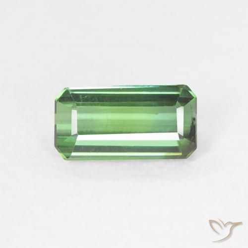 0.77ct 자연스러운 미디엄 그린 전기석, 에메랄드 컷, VS
