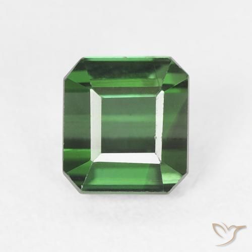 0.95ct 자연스러운 강렬한 녹색 전기석, 에메랄드 컷, VVS