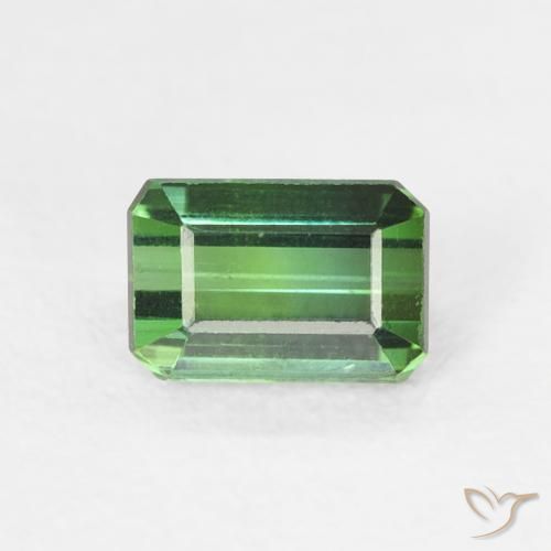 0.61ct 자연스러운 녹색 전기석, 에메랄드 컷, VVS