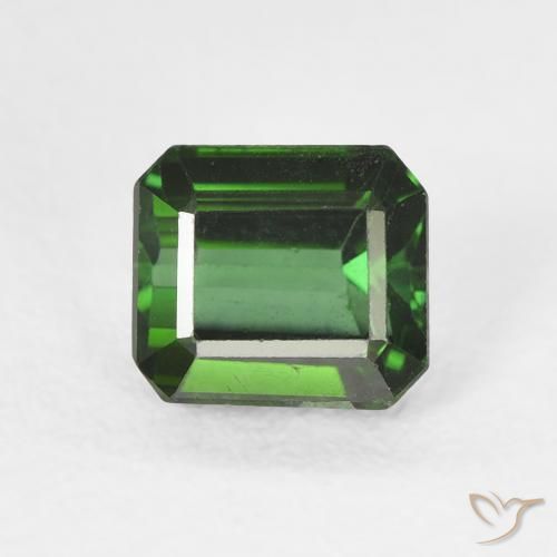 1.23ct 자연스러운 포레스트 그린 전기석, 에메랄드 컷, VS