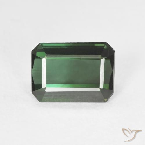 1.42ct 자연스러운 포레스트 그린 전기석, 에메랄드 컷, VVS-VS