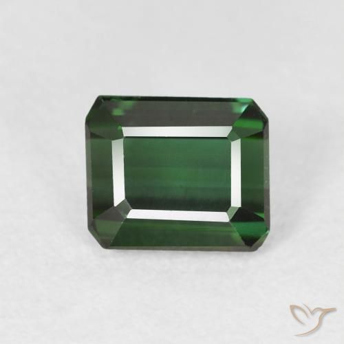 1.18ct 자연스러운 포레스트 그린 전기석, 에메랄드 컷, VVS-VS